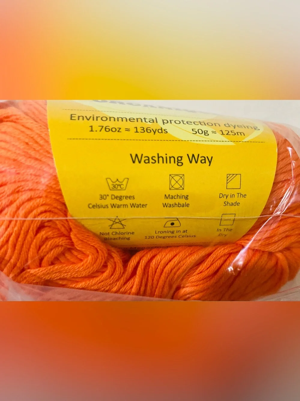 NWT 6 Mengchu 100% Organic Cotton Yarn Color Clementine ~48g ea 10oz‎ total